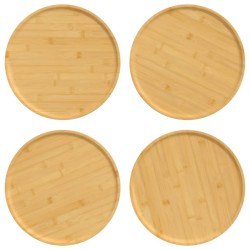 vidaXL Platos para pizza 4 uds bambú Ø32x1,5 cm 
