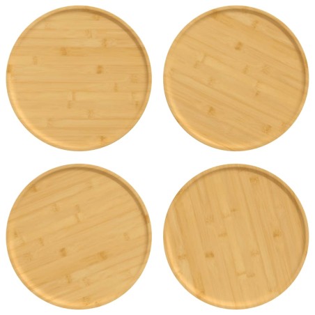 vidaXL Platos para pizza 4 uds bambú Ø32x1,5 cm 