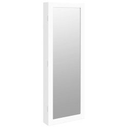 vidaXL Espejo con joyero y luces LED para pared blanco