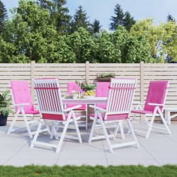 vidaXL Cojines para sillas con respaldo alto 6 uds tela rosa