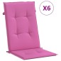 vidaXL Cojines para sillas con respaldo alto 6 uds tela rosa vidaXL Cojines para sillas con respaldo alto 6 uds tela rosa