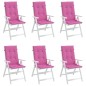 vidaXL Cojines para sillas con respaldo alto 6 uds tela rosa vidaXL Cojines para sillas con respaldo alto 6 uds tela rosa