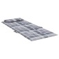 vidaXL Cojines de silla respaldo alto 4 uds tela Oxford a cuadros gris