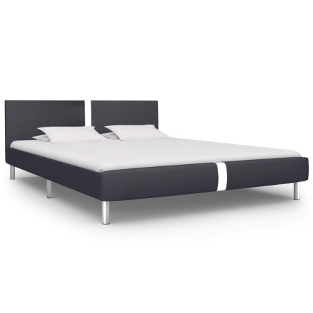 vidaXL Estructura de cama de cuero sintético negro 120x200 cm