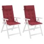 vidaXL Cojines de silla con respaldo alto 2 uds tela Oxford rojo tinto vidaXL Cojines de silla con respaldo alto 2 uds tela Oxford rojo tinto