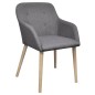 vidaXL Sillas de comedor 4 uds tela gris claro y madera maciza roble vidaXL Sillas de comedor 4 uds tela gris claro y madera maciza roble