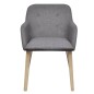vidaXL Sillas de comedor 4 uds tela gris claro y madera maciza roble vidaXL Sillas de comedor 4 uds tela gris claro y madera maciza roble