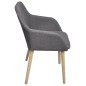 vidaXL Sillas de comedor 4 uds tela gris claro y madera maciza roble vidaXL Sillas de comedor 4 uds tela gris claro y madera maciza roble