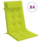 vidaXL Cojines de silla respaldo alto 4 uds tela Oxford verde brillo vidaXL Cojines de silla respaldo alto 4 uds tela Oxford verde brillo