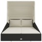 vidaXL Tumbona con toldo plegable ratán sintético negro 200x114x128 cm vidaXL Tumbona con toldo plegable ratán sintético negro 200x114x128 cm