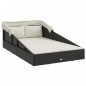 vidaXL Tumbona con toldo plegable ratán sintético negro 200x114x128 cm vidaXL Tumbona con toldo plegable ratán sintético negro 200x114x128 cm