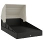 vidaXL Tumbona con toldo plegable ratán sintético negro 200x114x128 cm vidaXL Tumbona con toldo plegable ratán sintético negro 200x114x128 cm