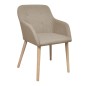vidaXL Sillas de comedor 4 unidades tela beige y madera maciza roble vidaXL Sillas de comedor 4 unidades tela beige y madera maciza roble