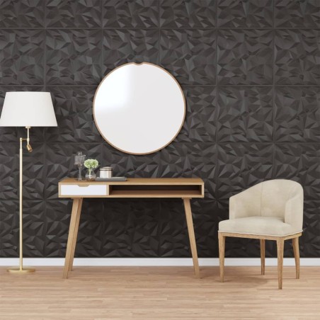 vidaXL Paneles de pared 24 uds EPS amatista negro 50x50 cm 6 m² 