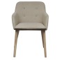 vidaXL Sillas de comedor 4 unidades tela beige y madera maciza roble vidaXL Sillas de comedor 4 unidades tela beige y madera maciza roble