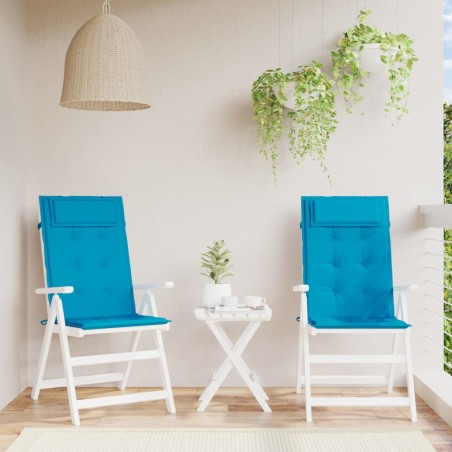 vidaXL Cojines de silla con respaldo alto 2 uds tela Oxford azul claro