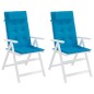 vidaXL Cojines de silla con respaldo alto 2 uds tela Oxford azul claro vidaXL Cojines de silla con respaldo alto 2 uds tela Oxford azul claro