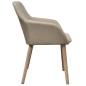 vidaXL Sillas de comedor 4 unidades tela beige y madera maciza roble vidaXL Sillas de comedor 4 unidades tela beige y madera maciza roble