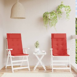 vidaXL Cojines de silla con respaldo alto 2 uds tela Oxford rojo