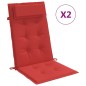 vidaXL Cojines de silla con respaldo alto 2 uds tela Oxford rojo