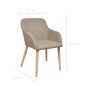 vidaXL Sillas de comedor 4 unidades tela beige y madera maciza roble vidaXL Sillas de comedor 4 unidades tela beige y madera maciza roble