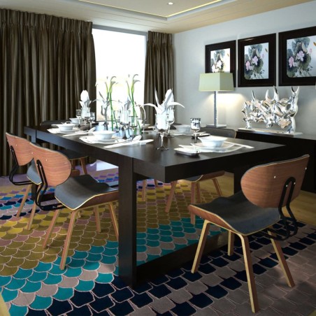 vidaXL Sillas de comedor 6 unidades madera curvada y cuero artificial  