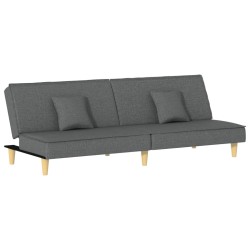 vidaXL Sofá cama de tela gris oscuro