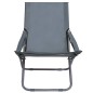 vidaXL Sillas de playa plegables 2 unidades tela gris vidaXL Sillas de playa plegables 2 unidades tela gris