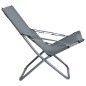 vidaXL Sillas de playa plegables 2 unidades tela gris vidaXL Sillas de playa plegables 2 unidades tela gris