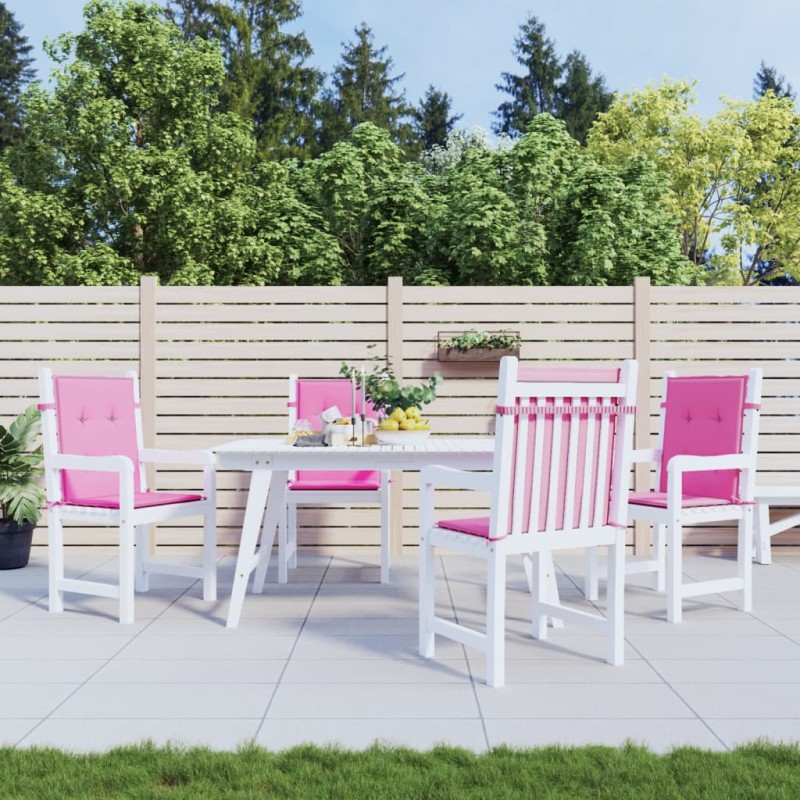 vidaXL Cojines para silla con respaldo bajo 4 uds tela rosa vidaXL Cojines para silla con respaldo bajo 4 uds tela rosa