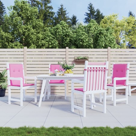 vidaXL Cojines para silla con respaldo bajo 4 uds tela rosa