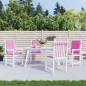 vidaXL Cojines para silla con respaldo bajo 4 uds tela rosa vidaXL Cojines para silla con respaldo bajo 4 uds tela rosa