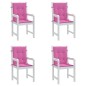 vidaXL Cojines para silla con respaldo bajo 4 uds tela rosa vidaXL Cojines para silla con respaldo bajo 4 uds tela rosa