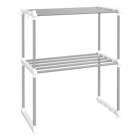 vidaXL Estantería para microondas aluminio blanco 51x27x63 cm