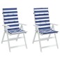vidaXL Cojines silla de respaldo alto 2 uds tela a rayas azul y blanco vidaXL Cojines silla de respaldo alto 2 uds tela a rayas azul y blanco