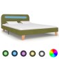 vidaXL Estructura de cama con LED tela verde 140x200 cm