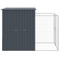 vidaXL Caseta perros con corral acero galvanizado gris 165x251x181 cm