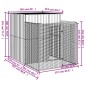 vidaXL Caseta perros con corral acero galvanizado gris 165x251x181 cm