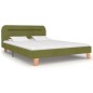 vidaXL Estructura de cama con LED tela verde 140x200 cm