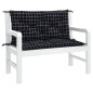 vidaXL Cojines para banco jardín 2 uds tela a cuadros negro 100x50x7cm vidaXL Cojines para banco jardín 2 uds tela a cuadros negro 100x50x7cm