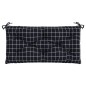 vidaXL Cojines para banco jardín 2 uds tela a cuadros negro 100x50x7cm vidaXL Cojines para banco jardín 2 uds tela a cuadros negro 100x50x7cm