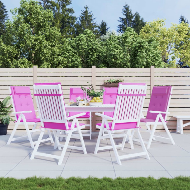 vidaXL Cojines para silla con respaldo alto 6 uds tela Oxford rosa vidaXL Cojines para silla con respaldo alto 6 uds tela Oxford rosa