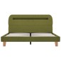 vidaXL Estructura de cama con LED tela verde 140x200 cm