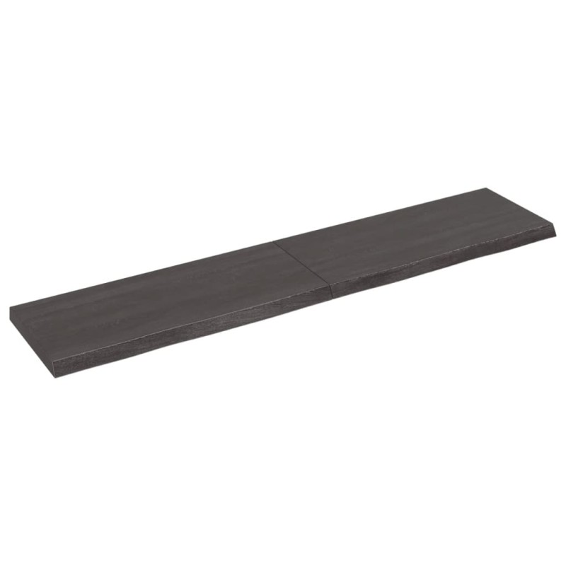 vidaXL Estante pared madera roble tratada marrón oscuro 140x30x(2-4)cm vidaXL Estante pared madera roble tratada marrón oscuro 140x30x(2-4)cm