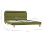 vidaXL Estructura de cama con LED tela verde 140x200 cm