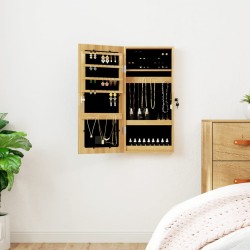 vidaXL Espejo con joyero y luces LED para pared