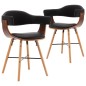 vidaXL Sillas de comedor 2 uds cuero sintético y madera curvada negro vidaXL Sillas de comedor 2 uds cuero sintético y madera curvada negro