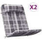 vidaXL Cojines para silla Adirondack 2 uds tela Oxford a cuadros gris vidaXL Cojines para silla Adirondack 2 uds tela Oxford a cuadros gris
