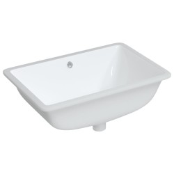 vidaXL Lavabo de baño rectangular cerámica blanco 60x40x21 cm