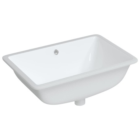 vidaXL Lavabo de baño rectangular cerámica blanco 60x40x21 cm